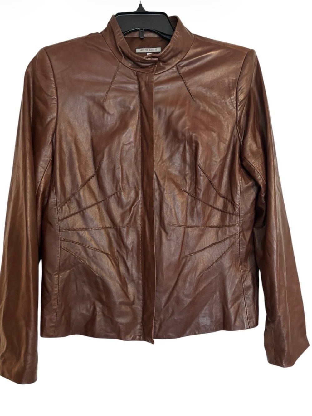 Anne Klein Leather Brown Jacket